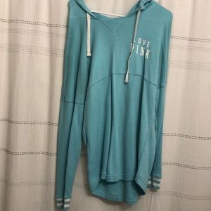 PINK Victoria’s Secret teal turquoise hoodie